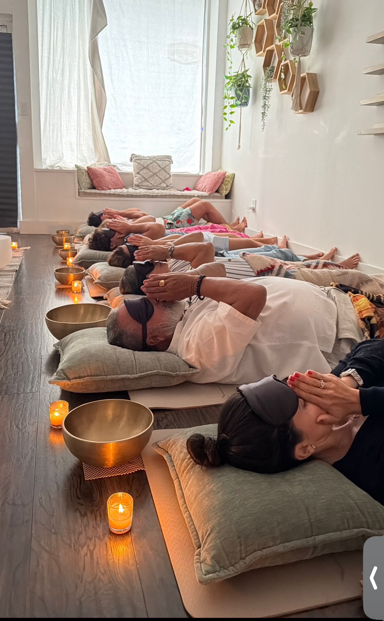 Participants lying back in deep rest